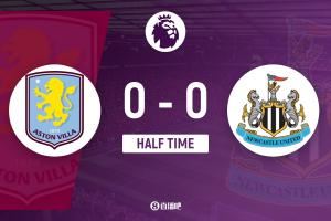 半场-维拉暂0-0纽卡 维拉半场0射门伊兰加戈登造险